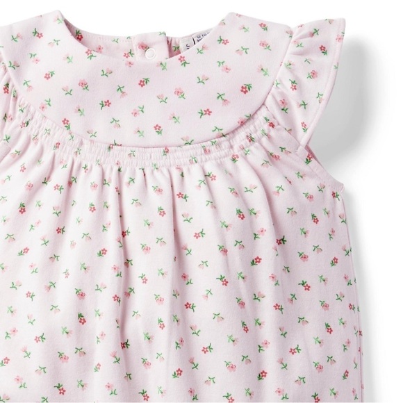 Janie and Jack BABY DITSY FLORAL ROMPER 6/12m floral pink - Picture 3 of 7